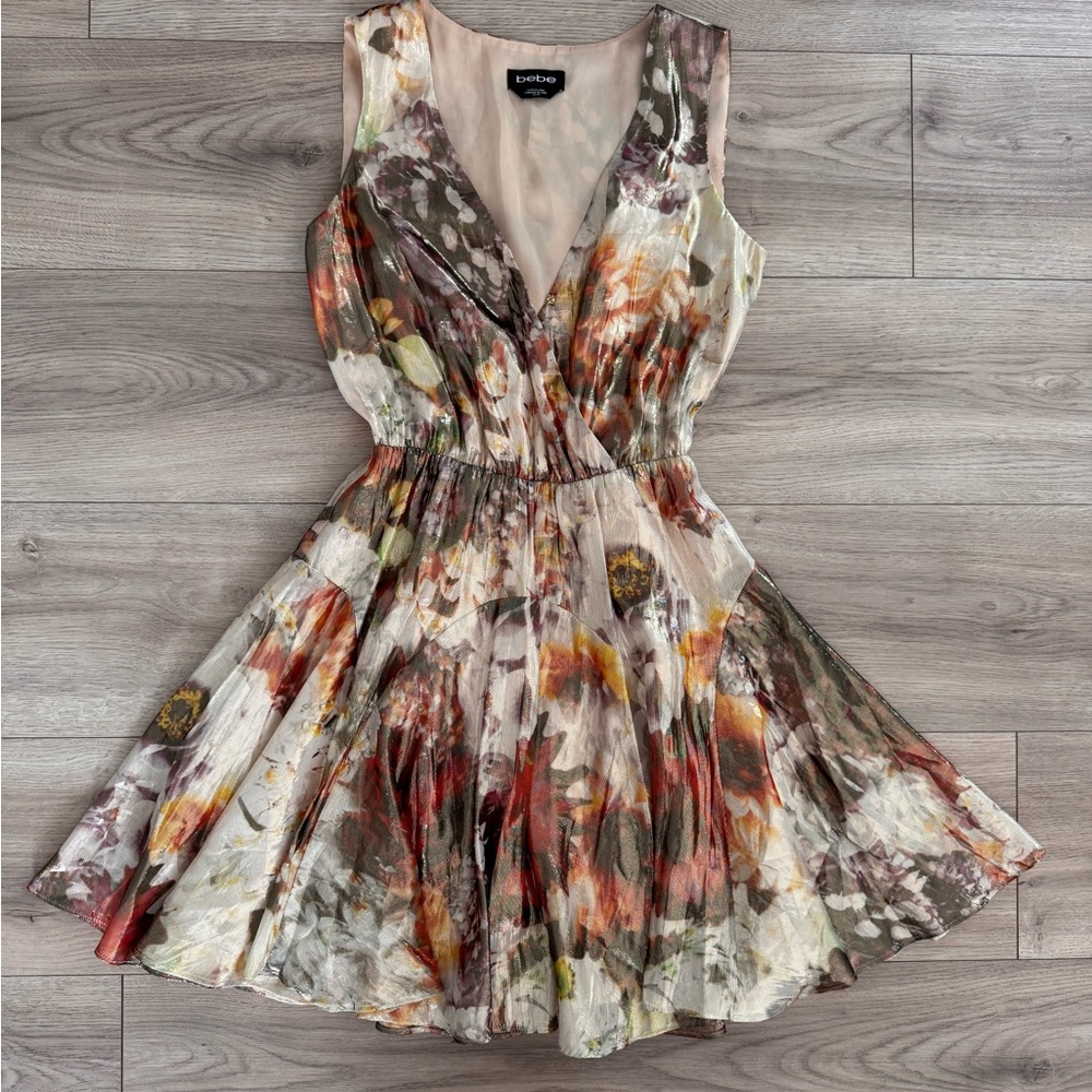 Bebe Multicolor Floral Mini Dress